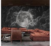 XLMING Tridimensional Ciencia Ficción Cielo Estrellado Universo Luna 3D Papel Pintado Tapiz Textura de Seda Oficina Comedor Sofá Dormitorio Sala Estar TV Fondo Pantalla-350cm×256cm