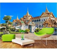 XLMING Tridimensional Creatividad Arquitectura Árboles Cielo Azul 3D Papel Pintado Lujo Casa Sala Decoración Estar Comedor Sofá Dormitorio TV Fondo de Pared-400cm×280cm