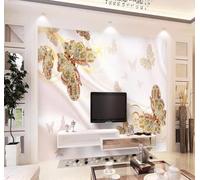 XLMING Tridimensional Creativo Lujo Diamante Mariposa 3D Papel Pintado Pared Premium Textura Seda Estudio Comedor Vinilos Dormitorio Sofás TV Cocina-200cm×140cm