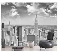 XLMING Tridimensional Dibujo A Mano Blanco Y Negro Arquitectura Urbana Paisaje 3D Papel Pintado Lujo Casa Sala Decoración Estar Comedor Sofá Dormitorio TV Fondo de Pared-350cm×256cm
