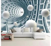 XLMING Tridimensional Esfera Abstracto Túnel Extensión Espacial 3D Papel Pintado Lujo Casa Sala Decoración Estar Comedor Sofá Dormitorio TV Fondo de Pared-200cm×140cm