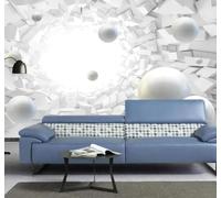 XLMING Tridimensional Esfera Abstracto Túnel Extensión Espacial 3D Papel Pintado Lujo Casa Sala Decoración Estar Comedor Sofá Dormitorio TV Fondo de Pared-300cm×210cm