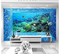 XLMING Tridimensional Espacio Mundo Submarino Corales Bancos De Peces 3D Papel Pintado Lujo Casa Sala Decoración Estar Comedor Sofá Dormitorio TV Fondo de Pared-200cm×140cm