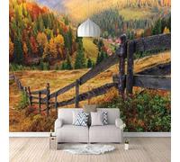 XLMING Tridimensional Estético Otoño Bosque Cimas Montañosas 3D Papel Pintado Tapiz Textura de Seda Oficina Comedor Sofá Dormitorio Sala Estar TV Fondo Pantalla-150cm×105cm