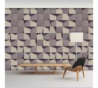 XLMING Tridimensional Geométrico Abstracto Gris Arte 3D Papel Pintado Lujo Casa Sala Decoración Estar Comedor Sofá Dormitorio TV Fondo de Pared-400cm×280cm