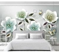 XLMING Tridimensional Geométrico Flores Mariposas Arte 3D Papel Pintado Pared Premium Textura Seda Estudio Comedor Vinilos Dormitorio Sofás TV Cocina-200cm×140cm