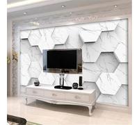 XLMING Tridimensional Geométrico Hexágono Imitación Mármol Arte 3D Papel Pintado Lujo Casa Sala Decoración Estar Comedor Sofá Dormitorio TV Fondo de Pared-430cm×300cm