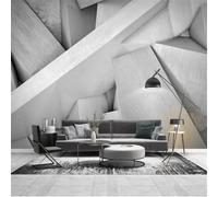 XLMING Tridimensional Gris Geométrico Arquitectura Estilo Industrial 3D Papel Pintado Lujo Casa Sala Decoración Estar Comedor Sofá Dormitorio TV Fondo de Pared-250cm×170cm
