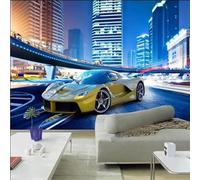 XLMING Tridimensional Minimalista Ciudad Arquitectura Coches 3D Papel Pintado Lujo Casa Sala Decoración Estar Comedor Sofá Dormitorio TV Fondo de Pared-300cm×210cm