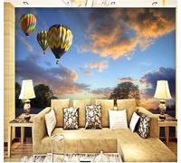 XLMING Tridimensional Paisaje Natural Morado Lavanda Globo Aerostático 3D Papel Pintado Tapiz Textura de Seda Oficina Comedor Sofá Dormitorio Sala Estar TV Fondo Pantalla-150cm×105cm