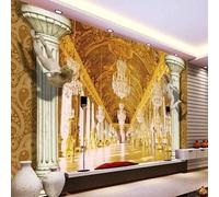 XLMING Tridimensional Relieve Ángel Pasillo Espacial Columnas Romanas 3D Papel Pintado Tapiz Textura de Seda Oficina Comedor Sofá Dormitorio Sala Estar TV Fondo Pantalla-250cm×170cm