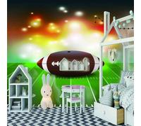 XLMING Tridimensional Simple Balón De Rugby Arte Creativo 3D Papel Pintado Tapiz Textura de Seda Oficina Comedor Sofá Dormitorio Sala Estar TV Fondo Pantalla-200cm×140cm