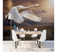XLMING Tridimensional Sky Prairie White Swan Arte 3D Papel Pintado Lujo Casa Sala Decoración Estar Comedor Sofá Dormitorio TV Fondo de Pared-200cm×140cm