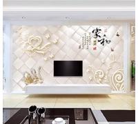 XLMING Tridimensional Tapizado Relieve Minimalista Cisne Papel Pintado 3D Seda De Lujo Pared Estudio Comedor Sofa Dormitorio Madera Salon Tv Decorativo-250cm×170cm