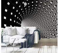 XLMING Túnel Geométrico Monocromático A Gran Escala Con Extensión Espacial 3D Papel Pintado Lujo Casa Sala Decoración Estar Comedor Sofá Dormitorio TV Fondo de Pared-150cm×105cm
