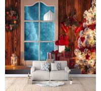 XLMING Ventana Tridimensional Guirnalda Grano De Madera Creativa 3D Papel Pintado Pared Premium Textura Seda Estudio Comedor Vinilos Dormitorio Sofás TV Cocina-300cm×210cm