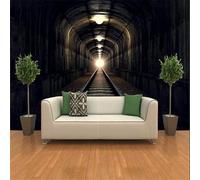 XLMING Vías Férreas Tridimensionales Túnel Extensión Espacial 3D Papel Pintado Tapiz Textura de Seda Oficina Comedor Sofá Dormitorio Sala Estar TV Fondo Pantalla-300cm×210cm