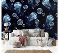 XLMING Vintage Art Deep Sea Madre De Agua Redonda Burbujas Papel Pintado 3D Seda De Lujo Pared Estudio Comedor Sofa Dormitorio Madera Salon Tv Decorativo-350cm×256cm