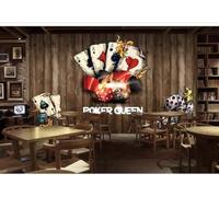 XLMING Vintage Nostalgia Arte Wood Grain Poker 3D Papel Pintado Tapiz Textura de Seda Oficina Comedor Sofá Dormitorio Sala Estar TV Fondo Pantalla-430cm×300cm