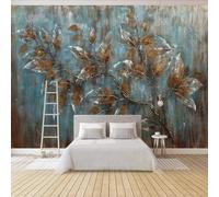 XLMING Vintage Pintado A Mano Arte Abstracto Doodle Hoja 3D Papel Pintado Tapiz Textura de Seda Oficina Comedor Sofá Dormitorio Sala Estar TV Fondo Pantalla-430cm×300cm