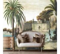 XLMING Vintage Pintado A Mano Castillo Río Velero Mujer 3D Papel Pintado Pared Premium Textura Seda Estudio Comedor Vinilos Dormitorio Sofás TV Cocina-200cm×140cm