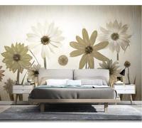 XLMING Vintage Stereo Simple Flores Pintadas A Mano 3D Papel Pintado Tapiz Textura de Seda Oficina Comedor Sofá Dormitorio Sala Estar TV Fondo Pantalla-300cm×210cm