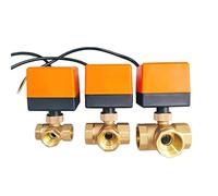 XLMURZAC Válvula de Bola eléctrica latón for Aire Acondicionado, válvula solenoide calefacción Suelo, Tres vías, AC220V, 1/2 ", 3/4", 1, 1-1/4", 1-1/2, 2"(24vdc,1.25 Inch)