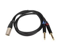 XLR 3 Pines Macho a Doble 6,35mm 1/4in TS Macho Y Cable Divisor, Dual Mono Macho 6,35mm a XLR Macho Enchufe Micrófono Adaptador Convertidor de Sonido (2m)