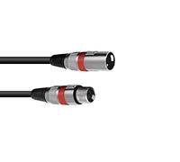 XLR de 3 pines cable 3m bk/rd
