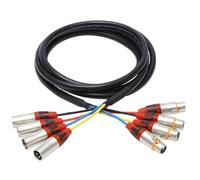 Xlr Snake Cable de 4 canales, cable de audio profesional de 10 pies para DJ, escenario y equipo de sonido en vivo