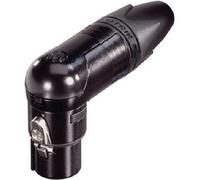 XLR Toma Volante 90° 3 Tomas Volantes/Ángulo XX/RX Terminales De Soldadura Negro