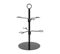 XLSBZ Bebidas Tower, soporte de metal para árbol de cóctel, árbol para servir cócteles, 6 copas de vino para cócteles, martini, champán (negro de 2 niveles)