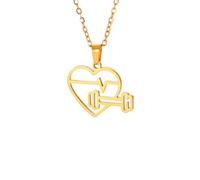 XLTEAM Colgante Collar Neutro Colgante Mancuernas Latido del corazón para Mujeres Collares para Ejercicio Deporte Fitness Joyería Cadenas para el Cuello Regalo cumpleaños Regalo joyería Ajustable