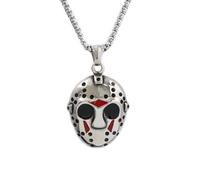 XLTEAM Colgante de Collar Casual Colgante de máscara de Jason único Retro de Moda para Hombres Collar de máscara de Hip Hop Punk Joyería de Halloween Joyería de Fiesta Joyería Regalo de cumpleaños