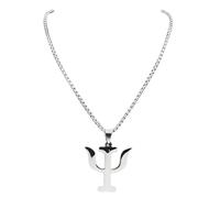 XLTEAM Colgante de Collar Casual Letra Griega Simple Símbolo PSI Collar de Color Plateado Colgante Joyería Psicología Kettings Collares de Regalo N668S03 Joyería de Fiesta Regalo de cumpleaños