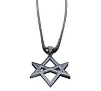 XLTEAM Collar Casual Colgante Unicursal Hexagrama Collar De Declaración para Mujeres/Hombres Collar Colgante De Color Negro Joyería Joyería Fiesta Regalo De Cumpleaños