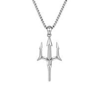 XLTEAM Collar Colgante Retro Poseidón Tridente Colgante Arpón Collar Hombre Personalizado Punk Trend Casual Joyería Cumpleaños Joyería Regalos