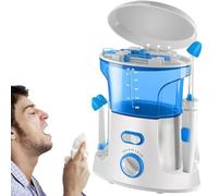 XLTEAM Olla Neti Eléctrica, Sistema De Irrigación De Los Senos Nasales con 5 Boquillas, 10 Modos De Presión, Rotación Libre De 360°, Gran Capacidad De 600 Ml, para Los Senos Nasales