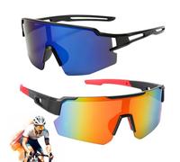 xlwen 2 Pezzi Occhiali da Sole Sportivi Polarizzati,Occhiali da Ciclismo per Uomini Donne,Occhiali da Bicicletta,per Uomo e Donna, per Ciclismo,Motociclismo,Corsa,Sci,Alpinismo