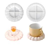 xlwen 2 Pieza Molde de Silicona, Posavasos de Resina, Moldes Resina Epoxi Hacer Manualidades Decorativas de Resina.