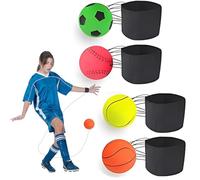 xlwen 4 Piezas Pelotas Elásticas para la Muñeca Pelotas, Pelota de Goma con Correa para la Muñeca, Pelotas de muñeca Deportivas Muy Conveniente para Entrenamientos, Juegos y prácticas diarias.