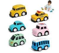 xlwen Coches de Juguete Pequeños 6 Piezas Juguetes Vehículos Fricción,Coches Metálicos de Arrastre,Mini Coches de Juguetes para niños de 3 a 12 Años Niñas Niños,Regalos para Fiestas Infantiles