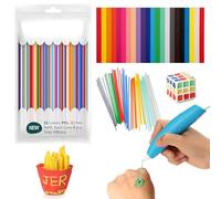 xlwens Filamento PCL Start,110 Piezas,22 Colores,Recambio de Filamento de Bolígrafo 3D,Filamento PCL para Niños,5 por color,2.5mm,PCL Filamento Flexible,PCL Filamento Biodegradable