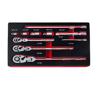 XLWLLNJ 10 Piezas Llave de Carraca de Extensión Llave de Trinquete Juego de Vasos Adaptadores Barras de Extensión Cambio Rápido entre 1/4 3/8 1/2 sin Variar