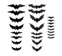 XLWLLNJ 24 Piezas Calcomanías Murales de Murciélago Halloween Decorativos Adhesivos Pared 3D Vinilo Pet Reutilizables DIY para Fiestas Dormitorio Baño Sala, 24 Piezas, Individual
