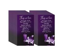 XLWLLNJ 50 Tarjetas de Condolencia, Regalo para Expresar Tus Condolencias Pérdida, Tarjetas Conmemorativas Ligeras para Funerales Y Aniversarios, Violeta