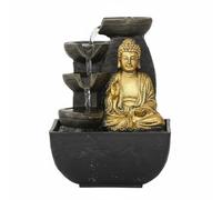 XLWLLNJ Adorno de Buda con Cascada de Mesa Fuente de Agua para Interior Ornamento de Escritorio Escultura en Resina con Acabado Mineral y Movimiento Continuo