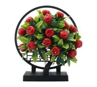 XLWLLNJ Bonsái de Fruta Artificial, Realista de Un Frutal Chino para Uso en Interiores, Ideal para Decoración de Y Cocinas, Manzana, Individual