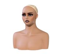 XLWLLNJ Cabeza de Maniquí para Exhibición Mannequin Head de Mitad de Cuerpo Busto de Mostrador Soporte para Pañuelos Silueta Femenina PVC y Ligero Adecuada , DE487-YH1