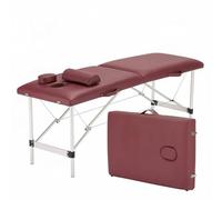 XLWLLNJ Camilla de Masaje Mesa SPA Estética Portátil con Acolchado de 5 Cm y Piel PVC en Marco de Aluminio de Acero con Agujero Facial Integrado y, Rojo, 180x70cm